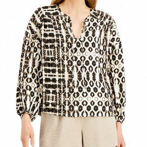 NWT INC International Concepts Tie-Dyed Peasant Top Size Small